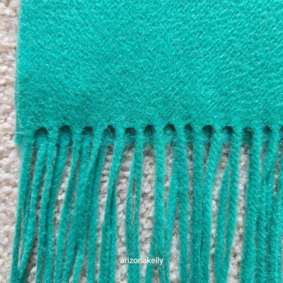 Ann Taylor Cashmere Green Fringed Scarf - Picture 10 of 16